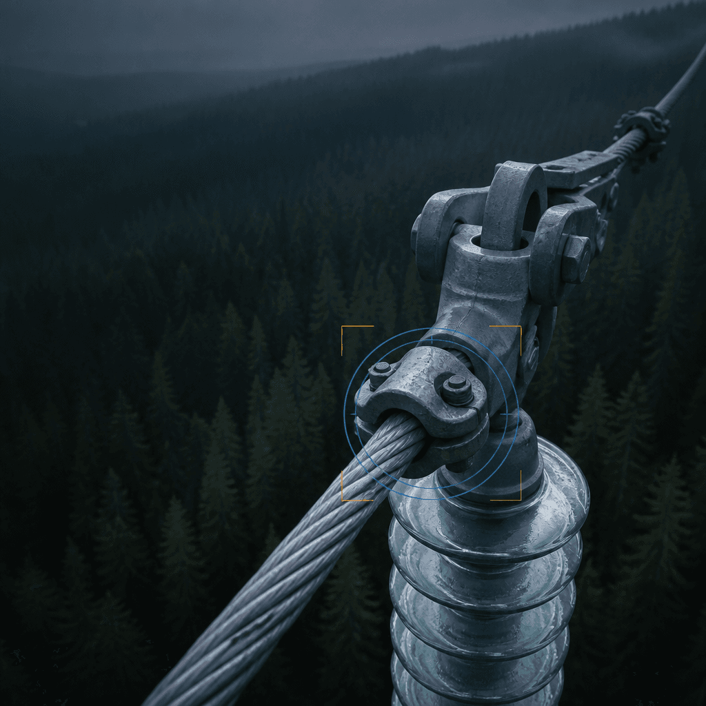 Close inspection of a power-line connection